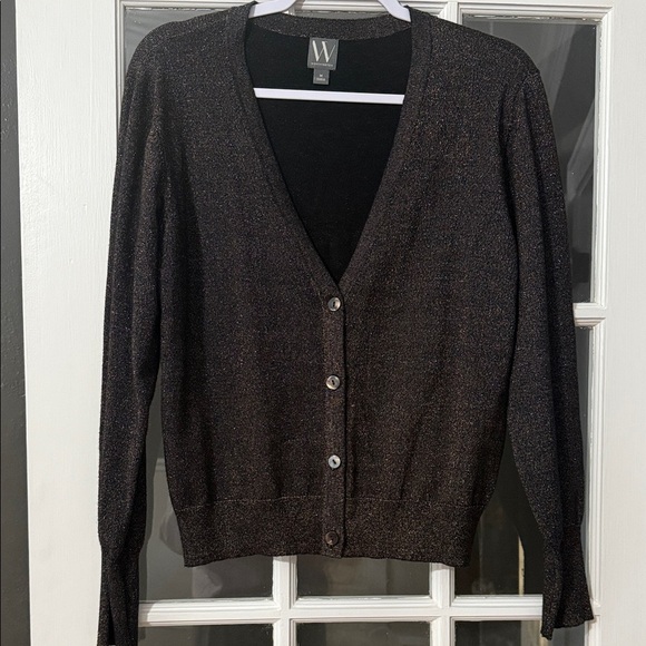 Worthington Sweaters - Worthington Black and gold glittery Button-Up Cardigan